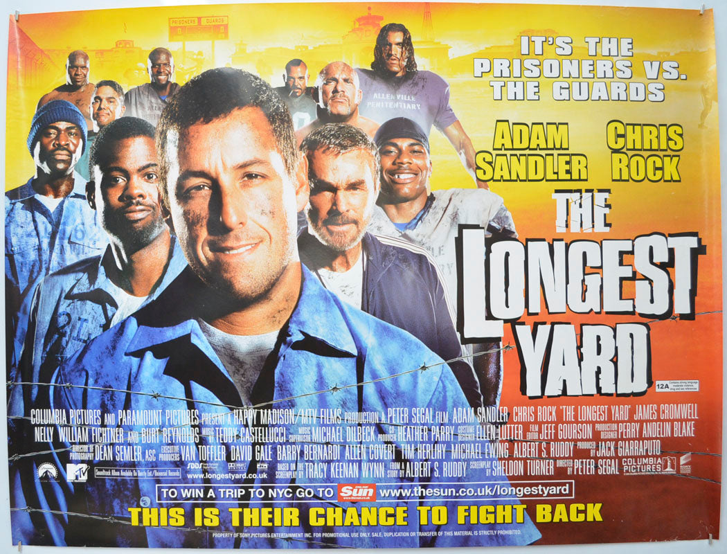 The Longest Yard  Original Quad Poster - Film Poster - Movie Poster