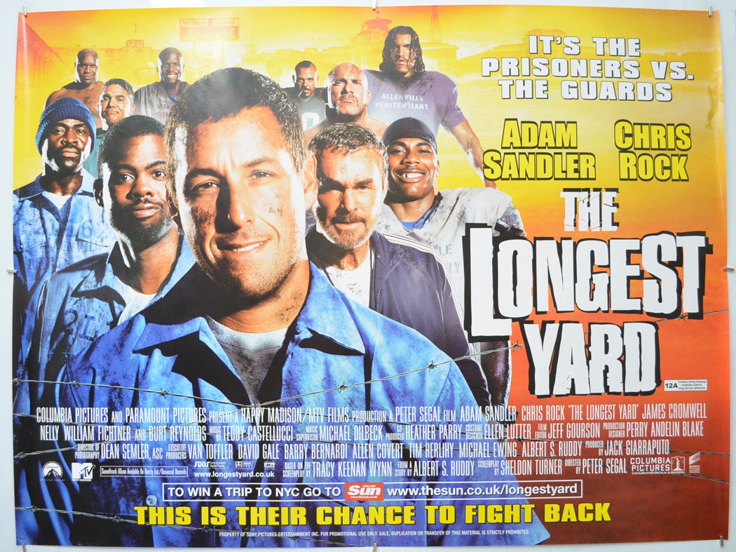 The Longest Yard Original Quad Poster - Film Poster - Movie Poster