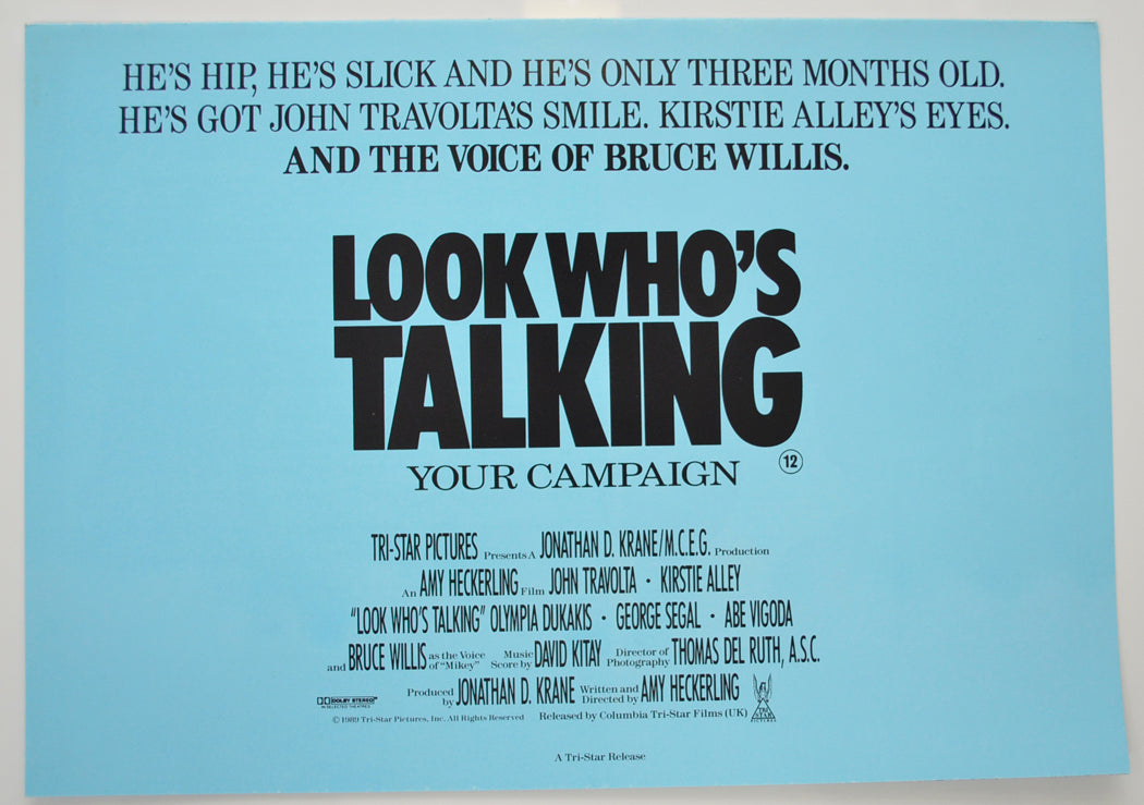 Look Who’s Talking Original 6 Page Cinema Exhibitors Campaign Pressbook (UK)