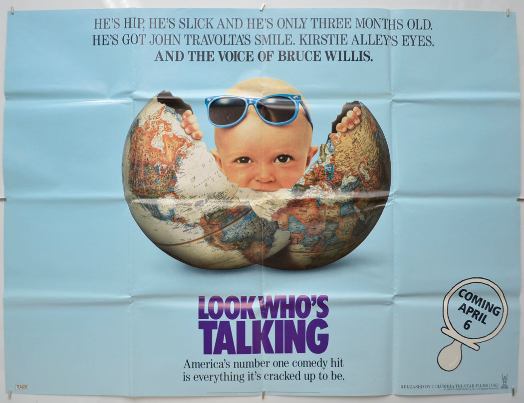 Look Who's Talking (teaser)  Original Quad Movie Poster  