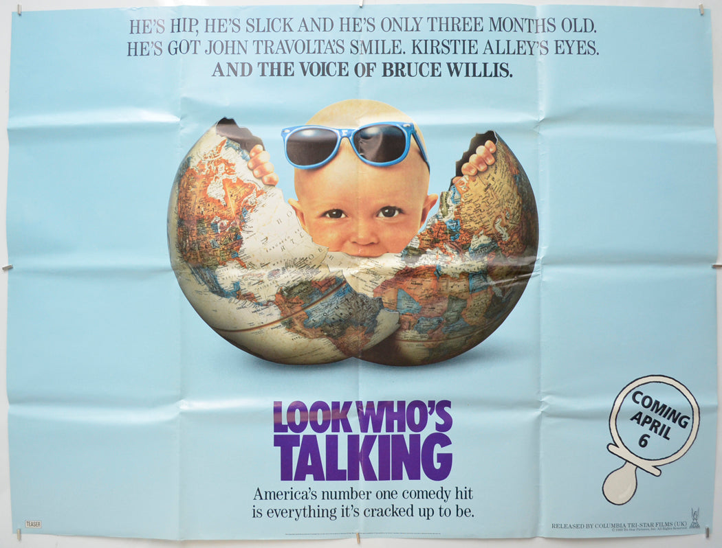 Look Who's Talking (teaser)  Original Quad Movie Poster  