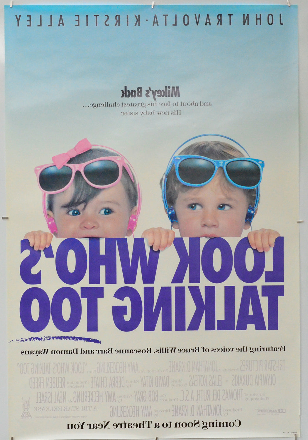 Look Who's Talking Too (Back) Cinema One Sheet Movie Poster 