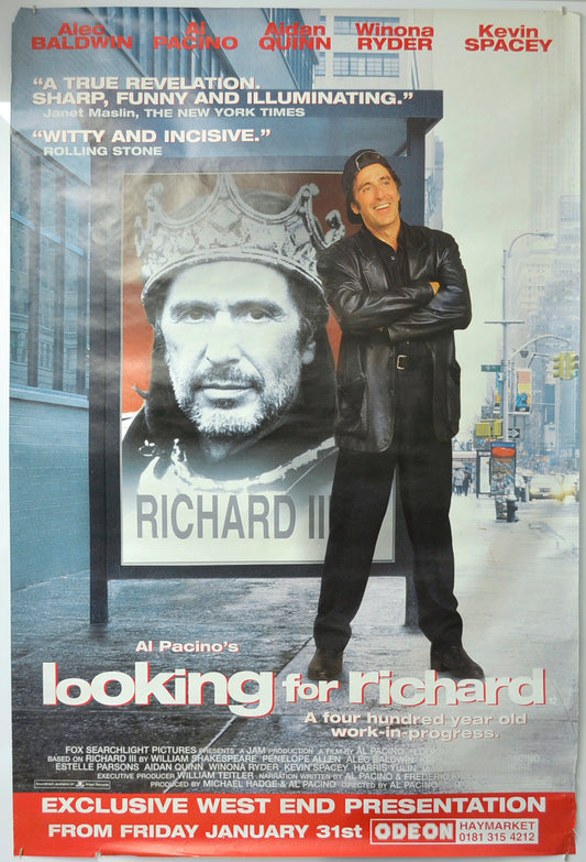 Looking For Richard  Original British 4 Sheet Poster  - Film Poster - Movie Poster