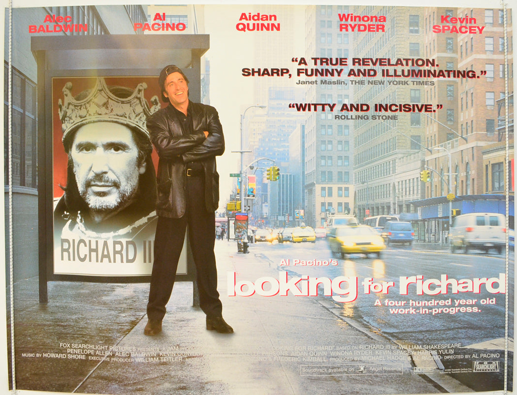 Looking For Richard  Original British Quad Poster - Film Poster - Movie Poster 