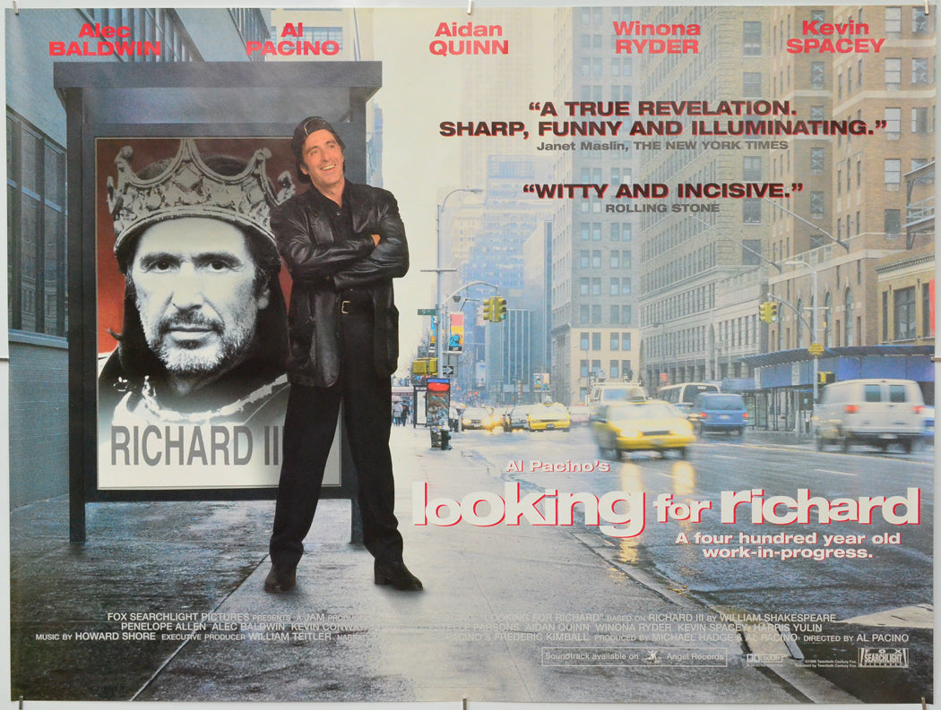 Looking For Richard - Original Quad Poster - Film Poster - Movie Poster