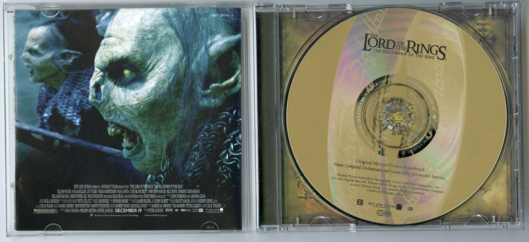 LORD OF THE RINGS -THE FELLOWSHIP OF THE RING Original CD Soundtrack (Inside) 