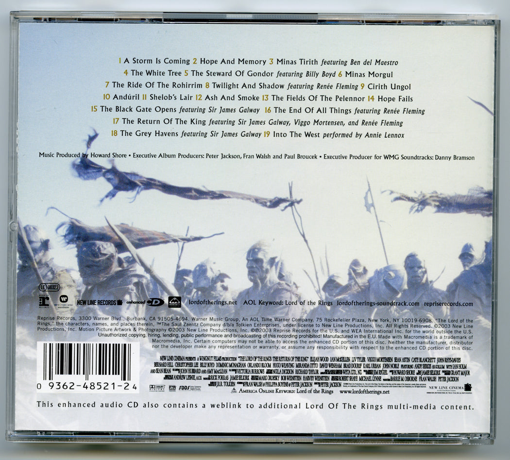 LORD OF THE RINGS -THE RETURN OF THE KING Original CD Soundtrack (back) 