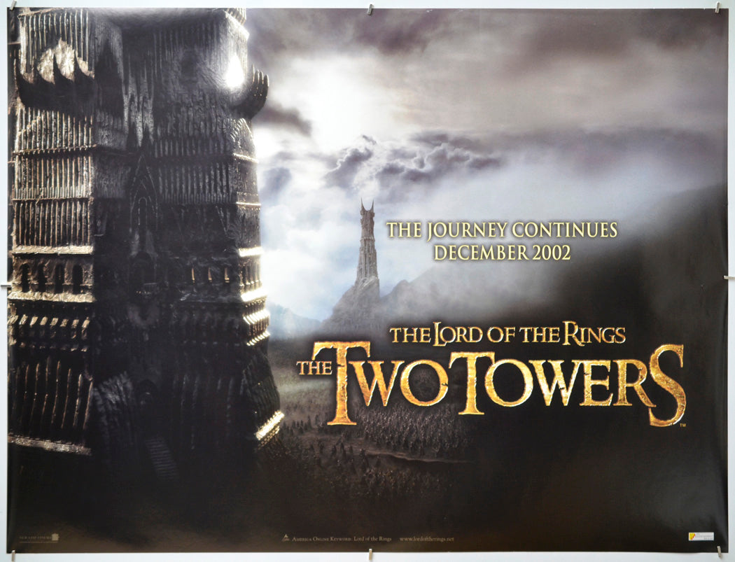 Lord Of The Rings : The Two Towers - Original Quad Poster - Film Poster - Movie Poster