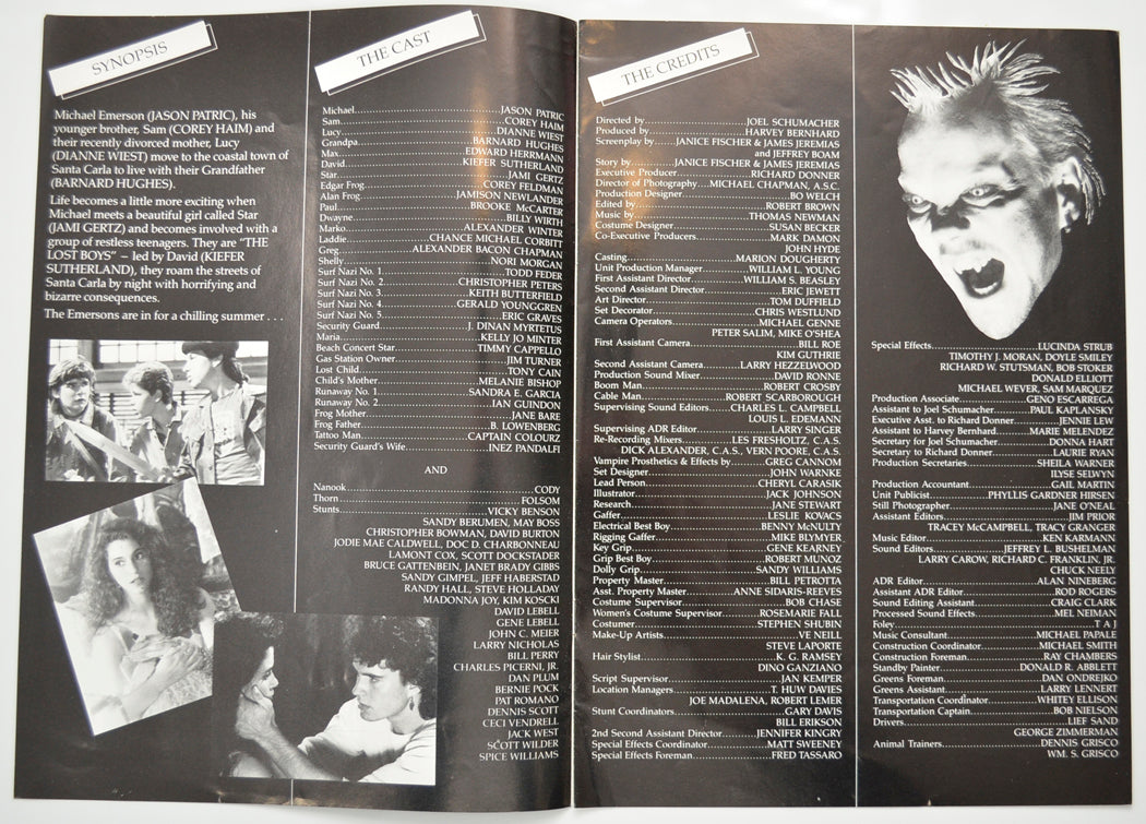 THE LOST BOYS Cinema Exhibitors Campaign Pressbook - INSIDE 