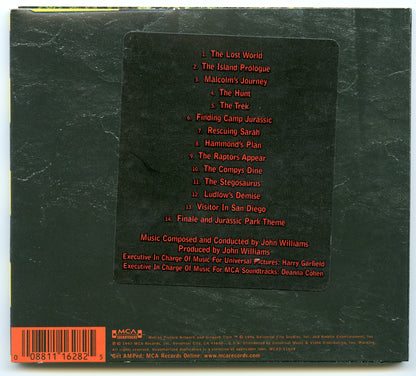 JURASSIC PARK THE LOST WORLD Original CD Soundtrack (back) 