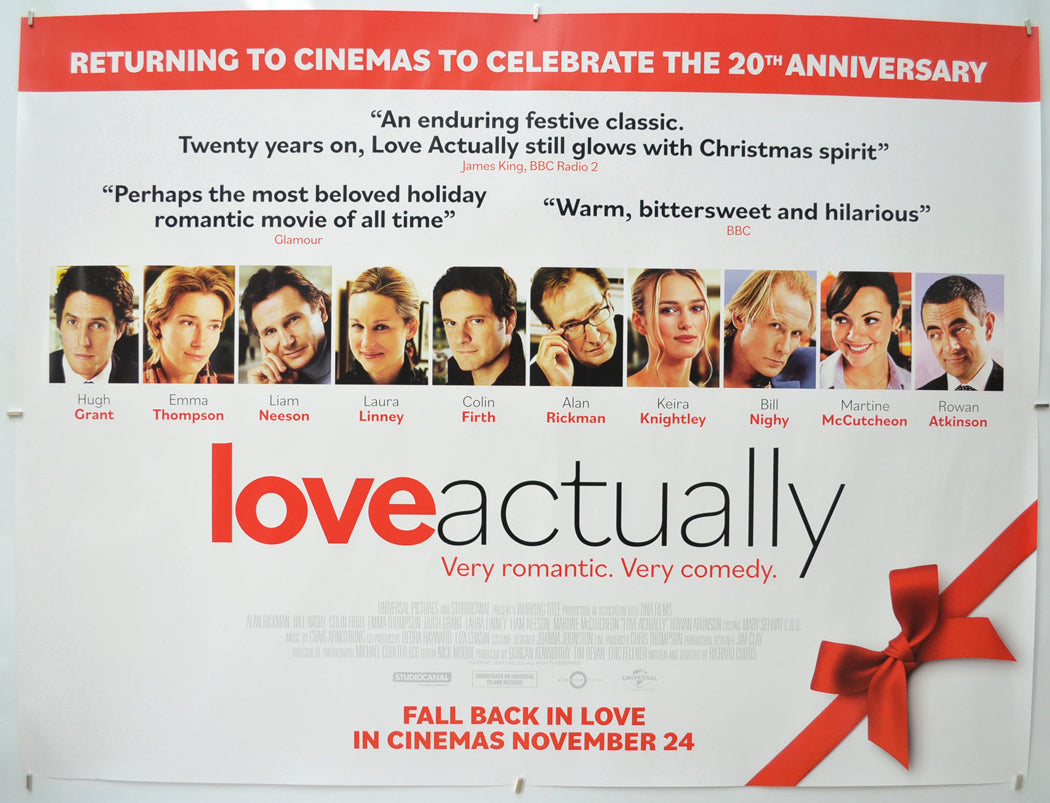 Love Actually (20th Anniversary Release Version)  Original Quad Poster - Film Poster - Movie Poster 