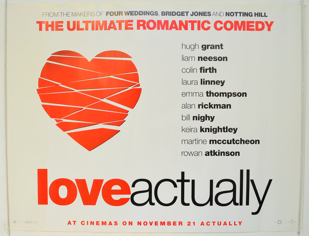 Love Actually  Original British Quad Poster - Film Poster - Movie Poster 