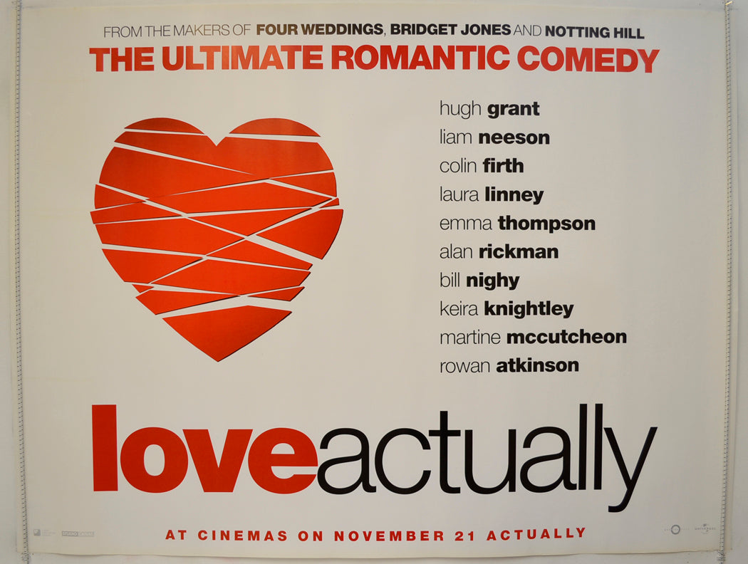 Love Actually  (Teaser / Advance Version)   Original Quad Poster - Film Poster - Movie Poster