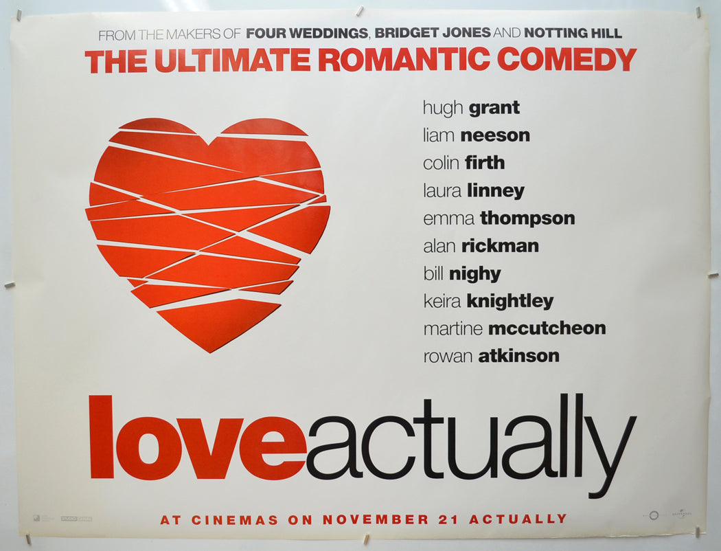 Love Actually (Teaser / Advance Version) Original Quad Poster - Film Poster - Movie Poster