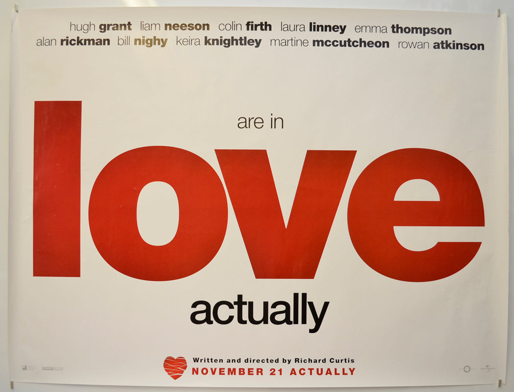 Love Actually  (Teaser / Advance Version 2) Original Quad Poster - Film Poster - Movie Poster  