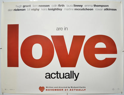 Love Actually (Teaser / Advance Version 2) Original Quad Poster - Film Poster - Movie Poster