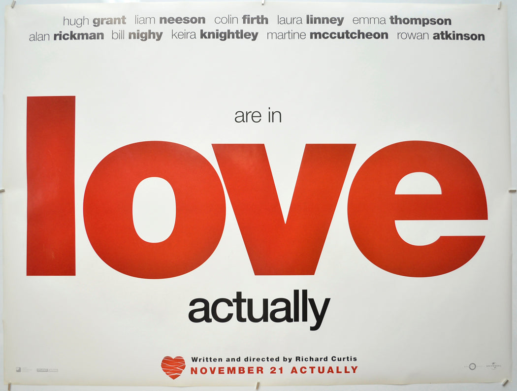 Love Actually (Teaser / Advance Version 2) Original Quad Poster - Film Poster - Movie Poster