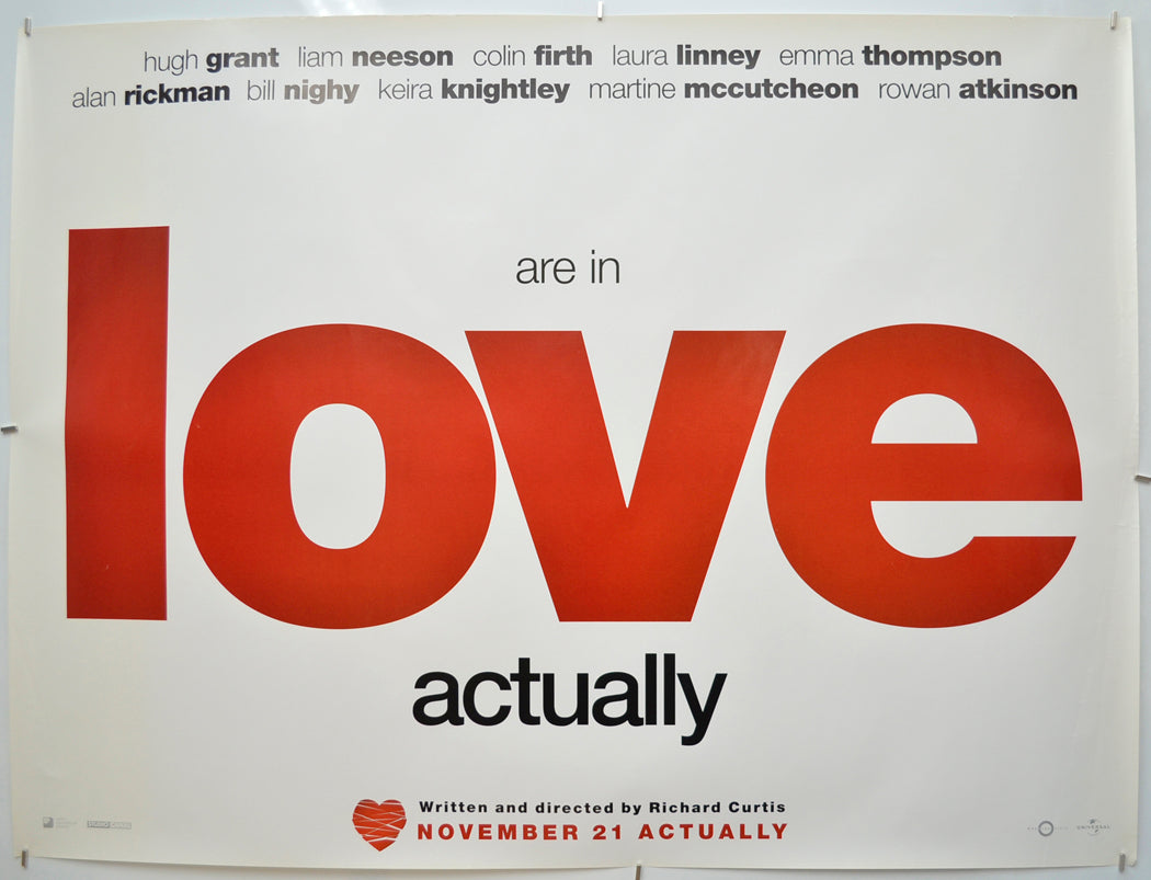 Love Actually (Teaser / Advance Version 2) Original Quad Poster - Film Poster - Movie Poster