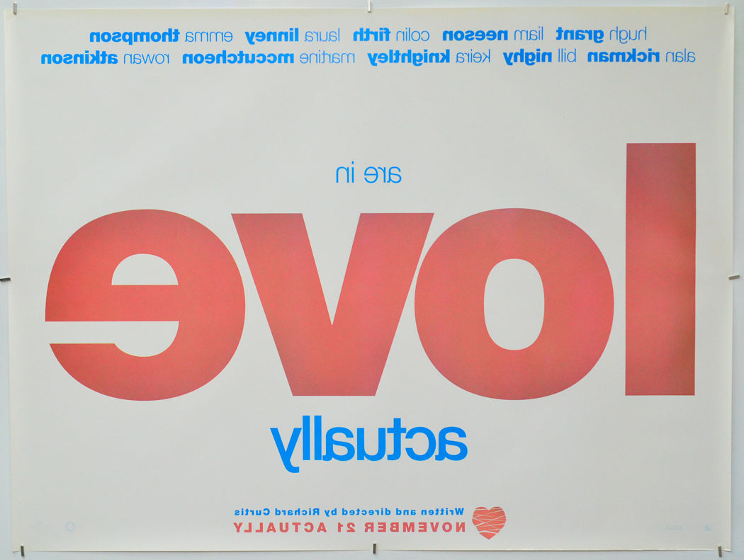 Love Actually (Back) Cinema Quad Movie Poster 