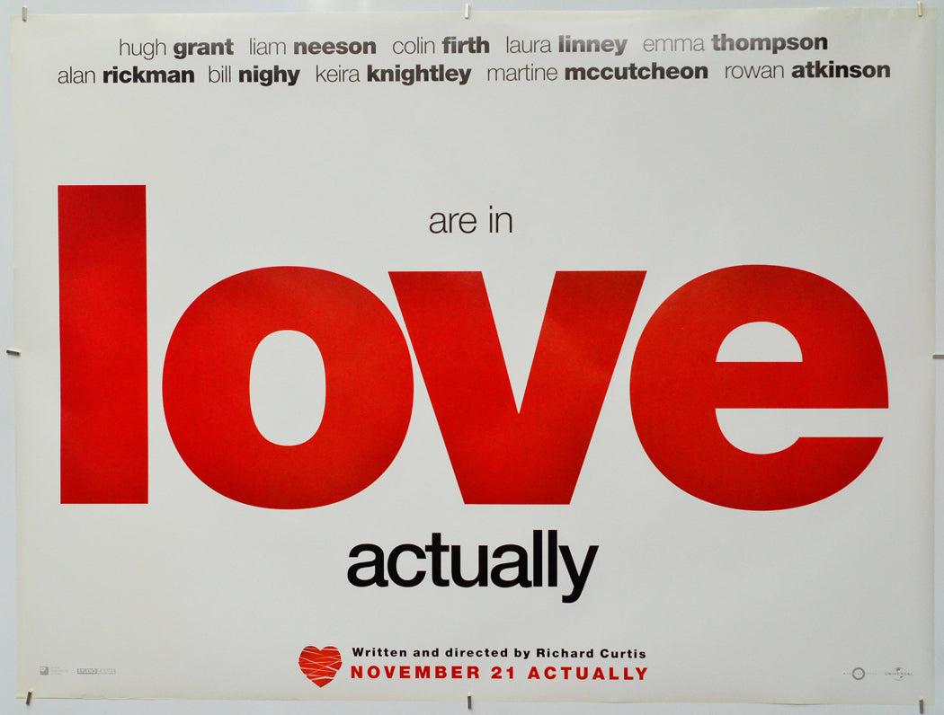 Love Actually - Original Quad Poster - Film Poster - Movie Poster