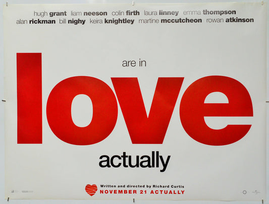 Love Actually - Original Quad Poster - Film Poster - Movie Poster