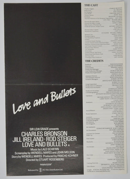 Love And Bullets Original 4 Page Cinema Exhibitors Campaign Pressbook (UK)