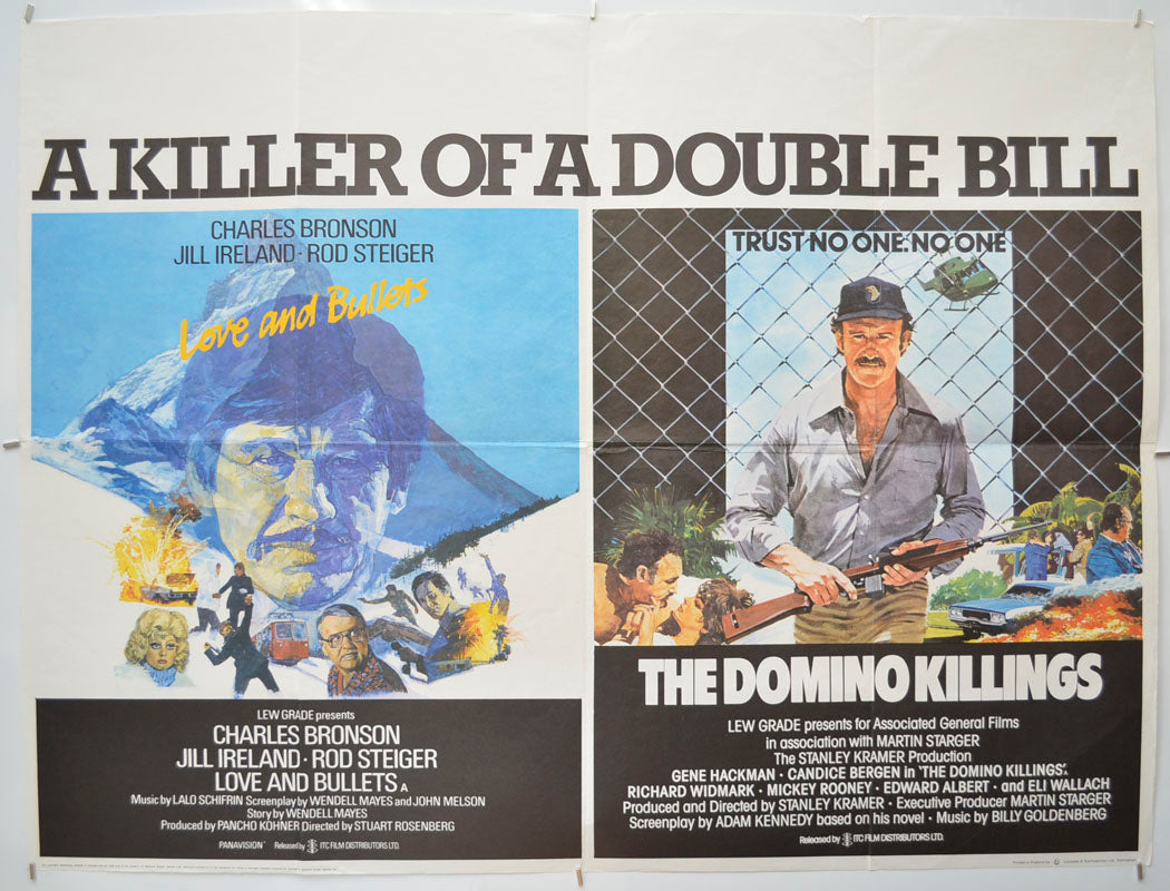 Love And Bullets / The Domino Killings (Double Bill) Original Quad Poster - Film Poster - Movie Poster