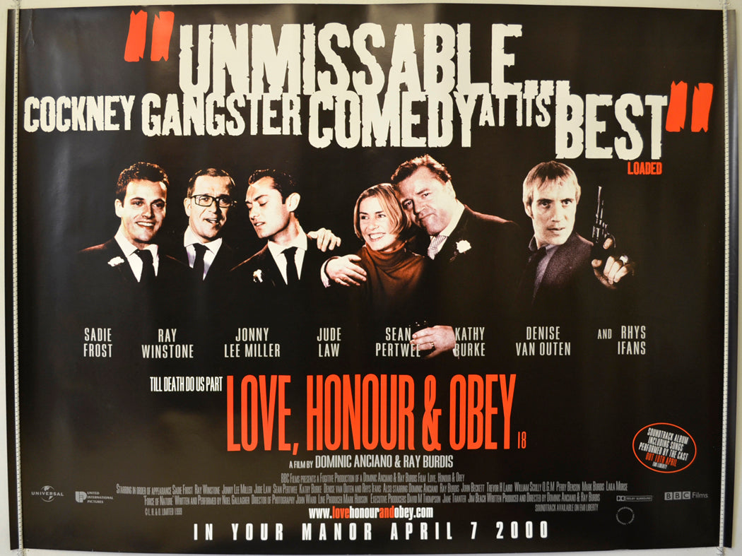 Love, Honour and Obey  Original Quad Poster - Film Poster - Movie Poster 