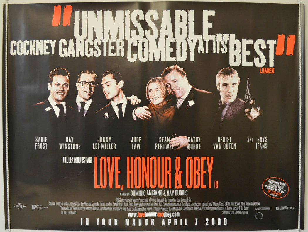 Love, Honour and Obey  Original Quad Poster - Film Poster - Movie Poster 