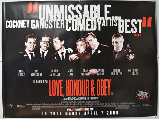 Love, Honour and Obey Original Quad Poster - Film Poster - Movie Poster