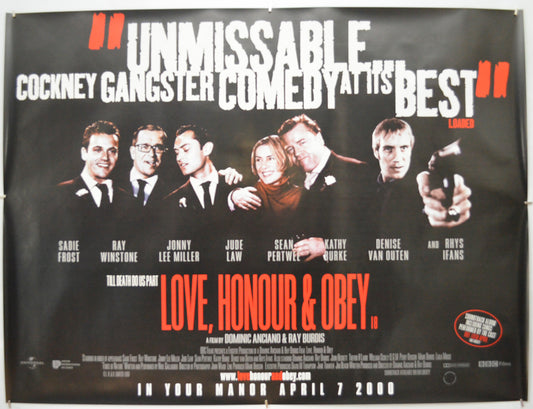 Love, Honour and Obey Original Quad Poster - Film Poster - Movie Poster