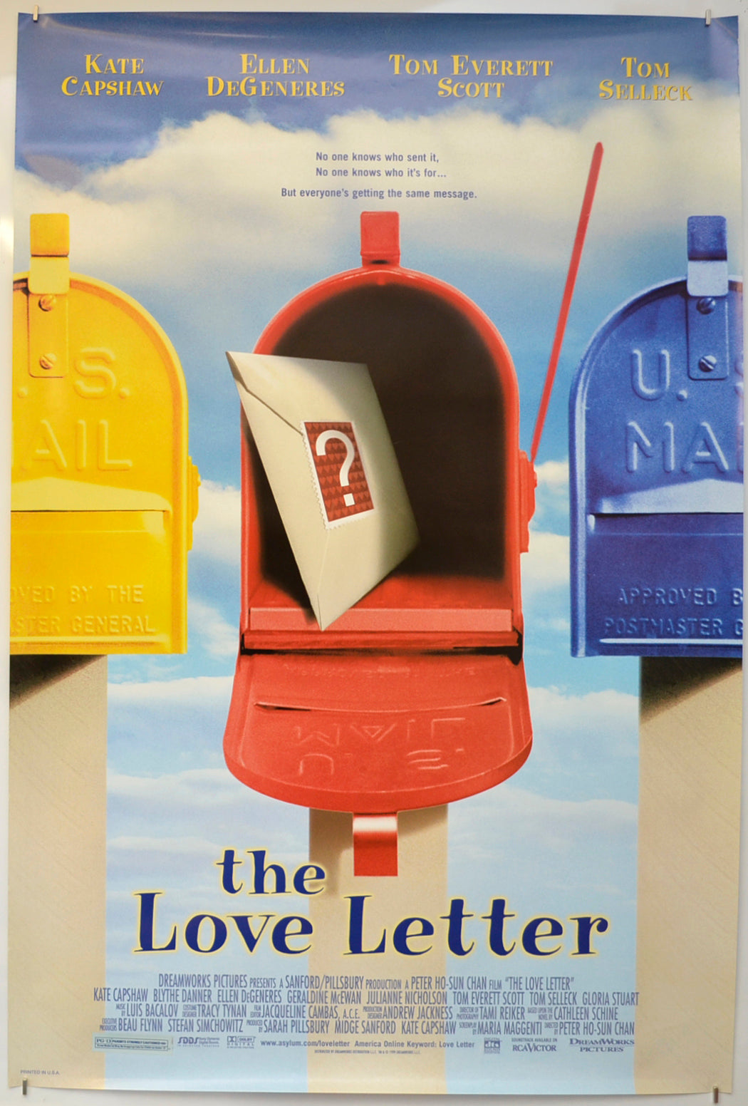 The Love Letter Original One Sheet Poster - Film Poster - Movie Poster  