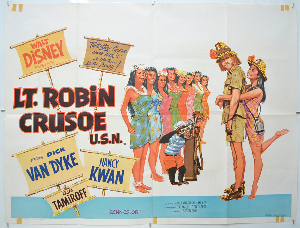 Lt. Robin Crusoe U.S.N. Original Quad Poster - Film Poster - Movie Poster