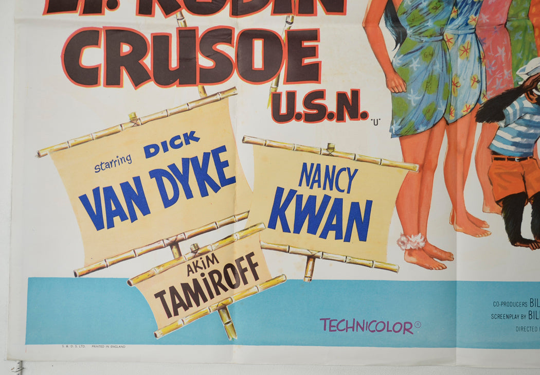 LT. ROBIN CRUSOE U.S.N. (Bottom Left) Cinema Quad Movie Poster 