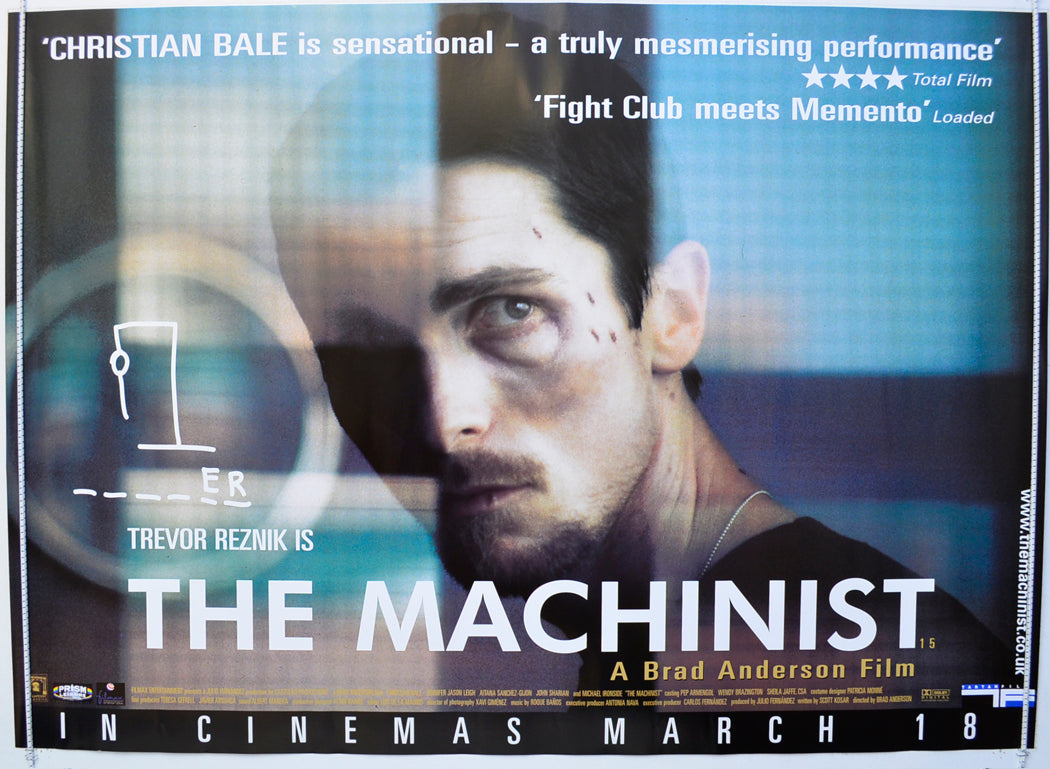 The Machinist  Original British Quad Poster - Film Poster - Movie Poster 