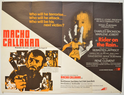 Macho Callahan / Rider On The Rain  (Double Bill) Original Quad Poster - Film Poster - Movie Poster  