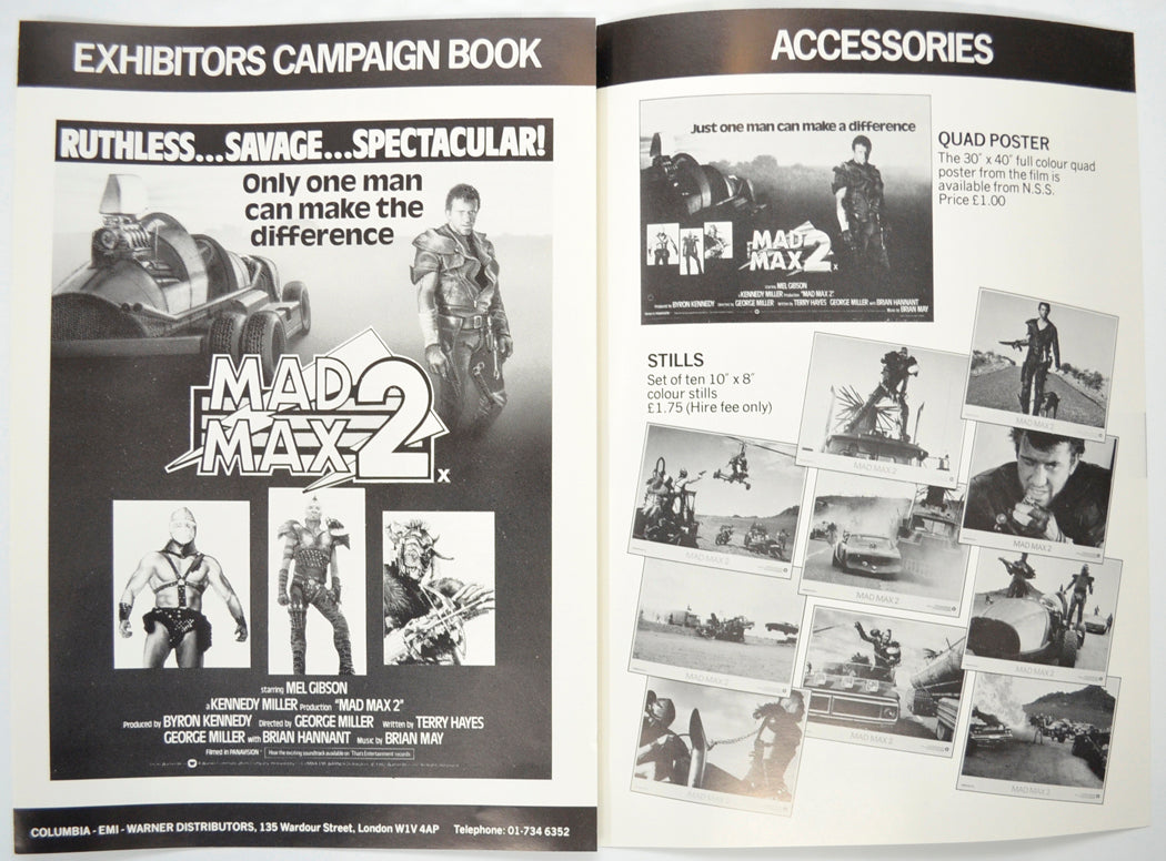 MAD MAX 2 Cinema Exhibitors Campaign Pressbook - INSIDE 