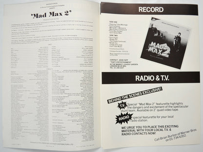 MAD MAX 2 Cinema Exhibitors Campaign Pressbook - INSIDE 