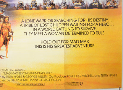 MAD MAX : BEYOND THUNDERDOME (Bottom Right) Cinema Quad Movie Poster 