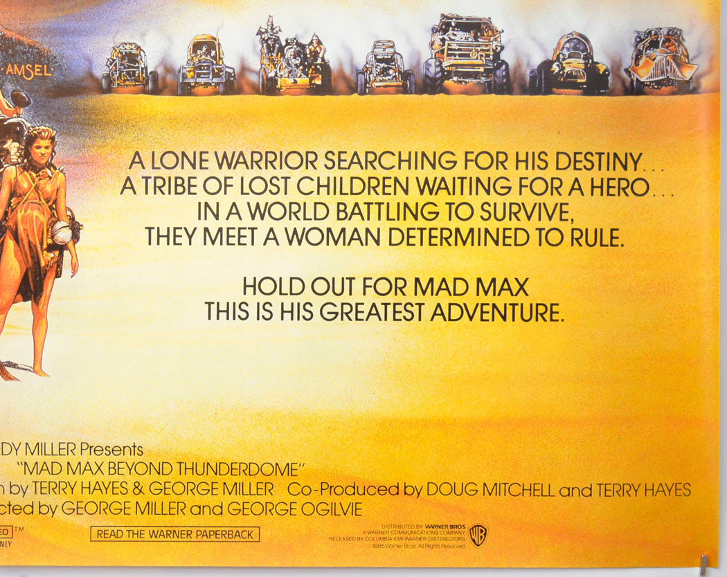 MAD MAX : BEYOND THUNDERDOME (Bottom Right) Cinema Quad Movie Poster 