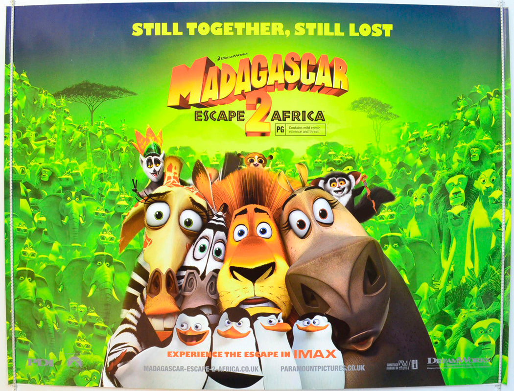 Madagascar 2 - Escape 2 Africa Original British Quad Poster - Film Poster - Movie Poster 