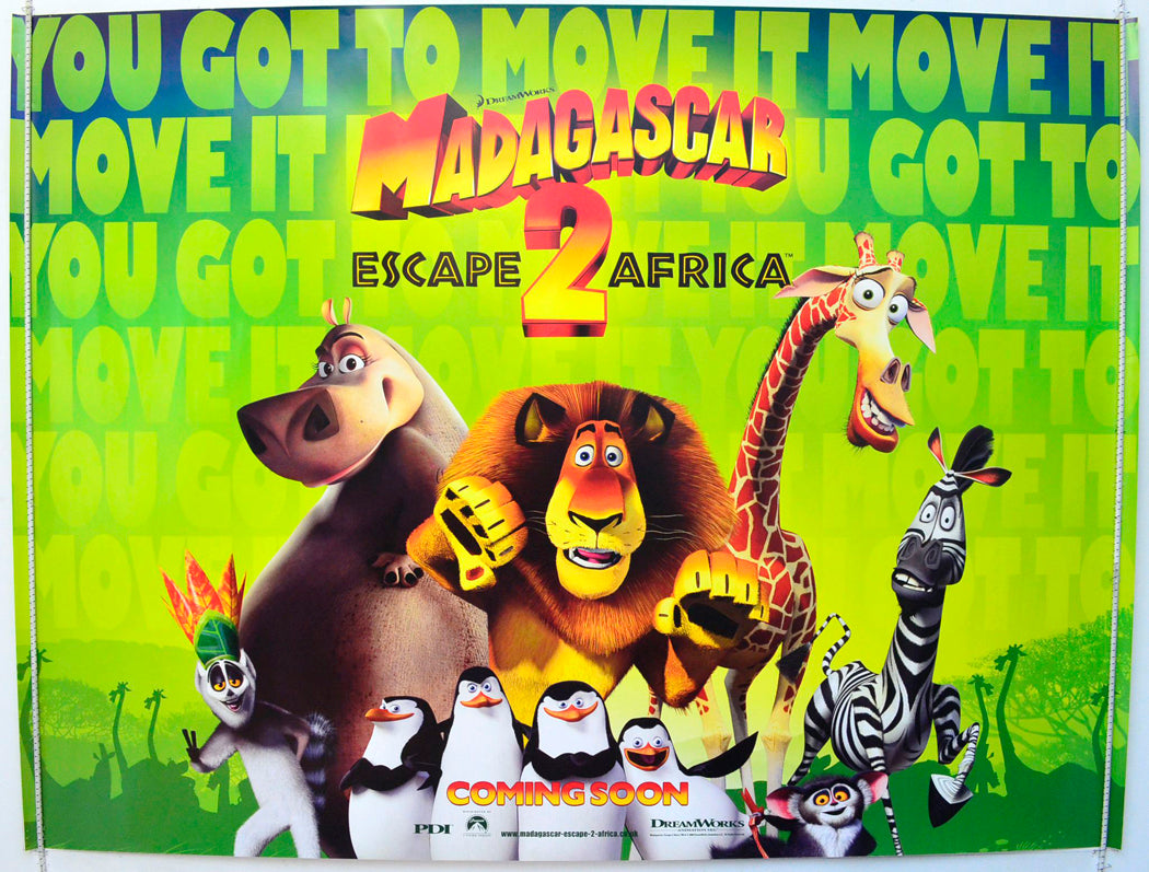 Madagascar 2 - Escape 2 Africa  (Teaser / Advance Version)   Original British Quad Poster - Film Poster - Movie Poster 