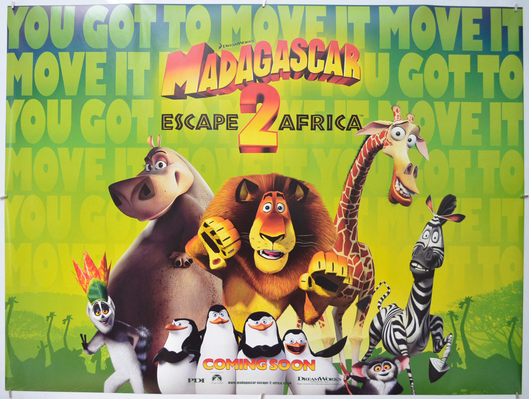 Madagascar 2 - Escape 2 Africa (Teaser / Advance Version) Original Quad Poster - Film Poster - Movie Poster  