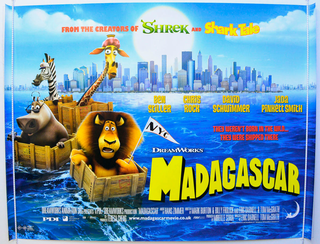 Madagascar Original British Quad Poster - Film Poster - Movie Poster 