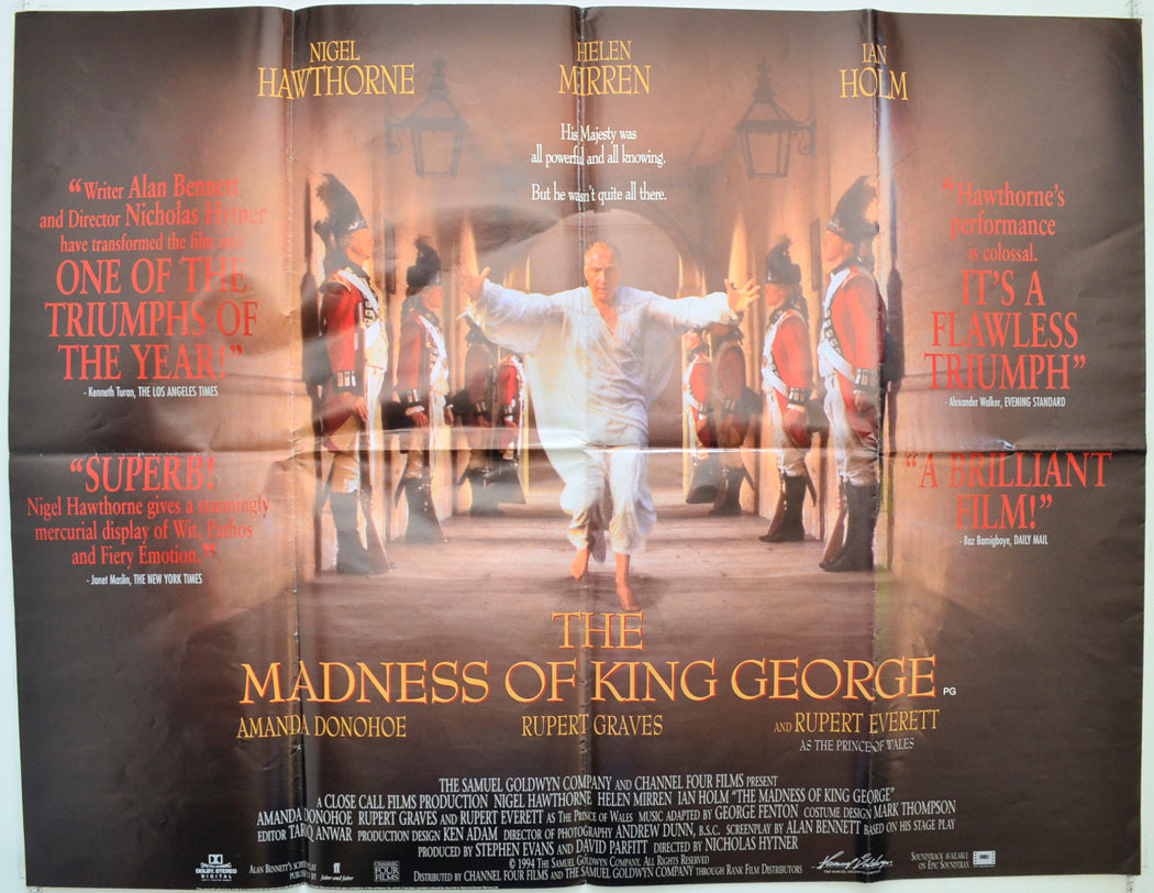 The Madness Of King George Original Quad Poster - Film Poster - Movie Poster  