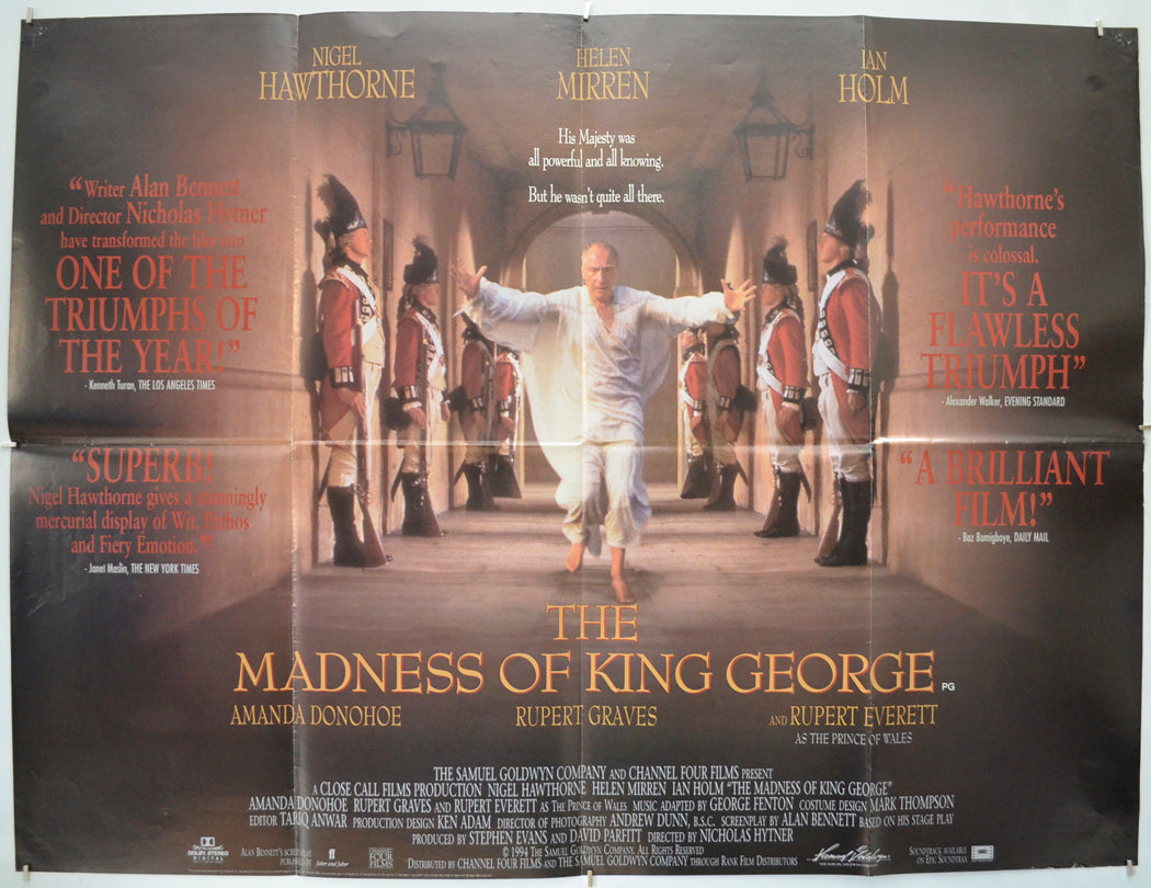 The Madness Of King George Original Quad Poster - Film Poster - Movie Poster