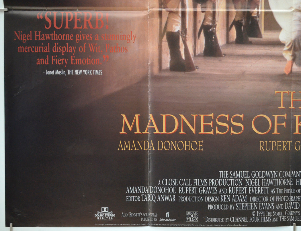 THE MADNESS OF KING GEORGE (Bottom Left) Cinema Quad Movie Poster 