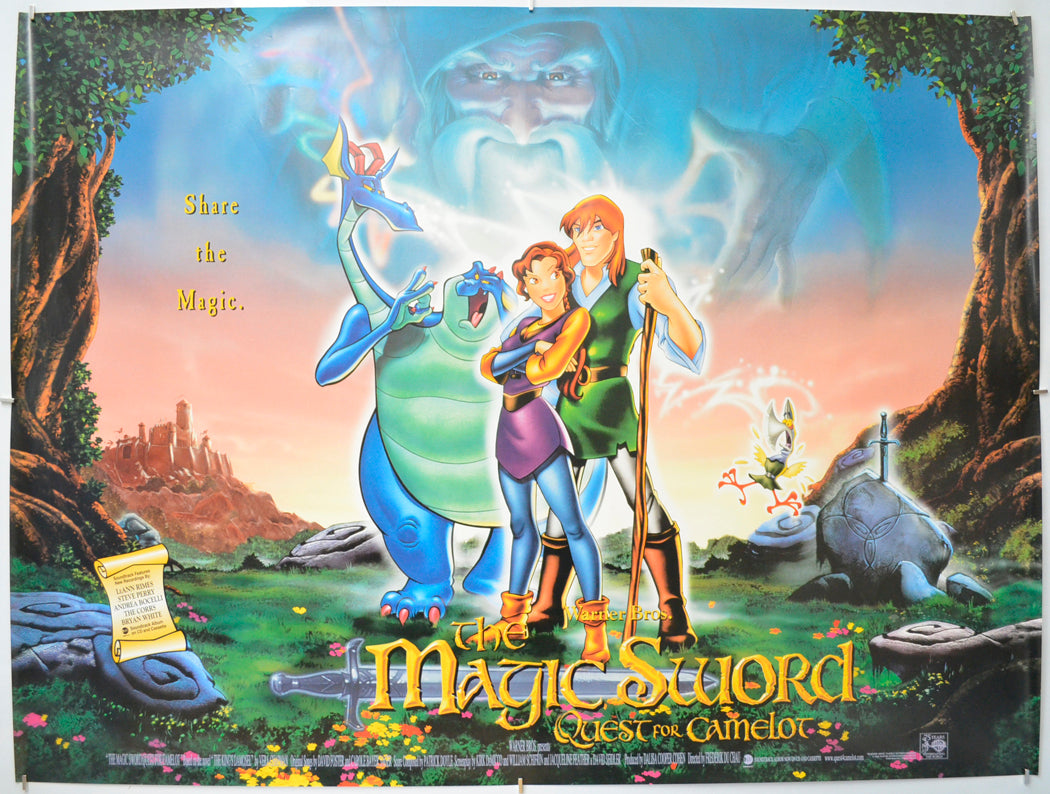 The Magic Sword Quest For Camelot Original Quad Poster - Film Poster - Movie Poster