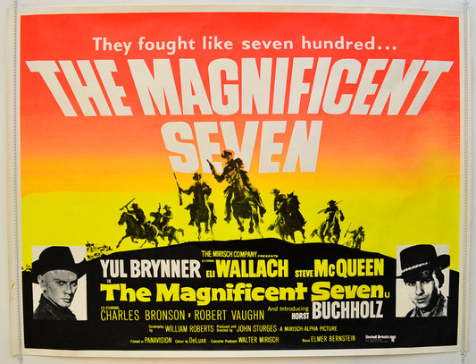 The Magnificent Seven  (1970’s re-release poster)   Original Quad Poster - Film Poster - Movie Poster  