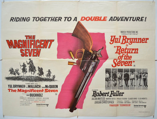 The Magnificent Seven / Return Of The Seven (Double Bill) Original Quad Poster - Film Poster - Movie Poster